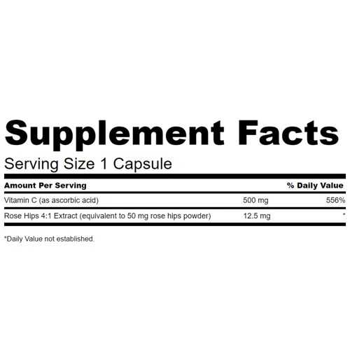 Swanson Vitamin C With Rose Hips, 500 mg, 100 Capsules (SWA-01101): Форма випуску капсули