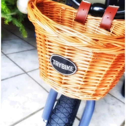 Велосипедний плетений кошик Trybike для беговела зі шкіряними ременями (TBS-200-BSK)