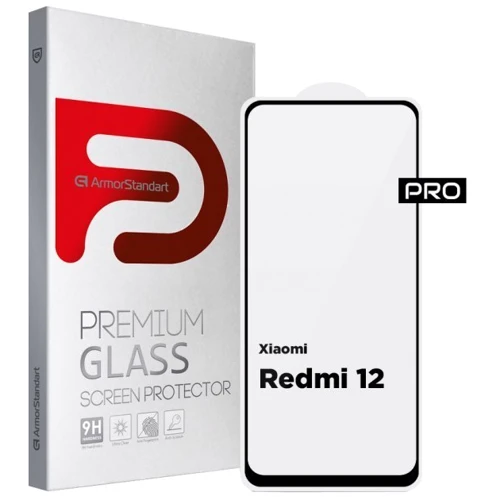Аксессуар для смартфона ArmorStandart Tempered Glass Pro Black for Xiaomi Redmi 12 4G (ARM66568)