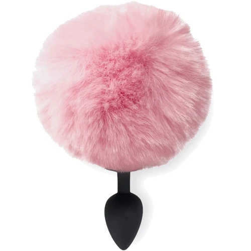 Силиконовая анальная пробка М Art of Sex - Silicone Bunny Tails Butt plug, розовый