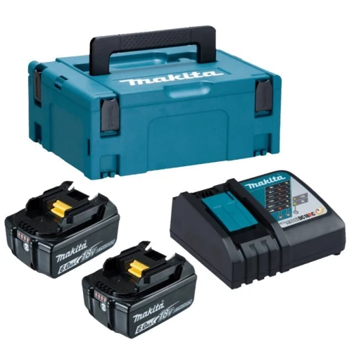 Набір акумуляторів + зарядний пристрій Makita 198116-4, LXT BL1860B x 2шт (18В, 6Ач) + DC18RC, кейс Makpac: Тип Комплект (зарядное устройство + аккумулятор)