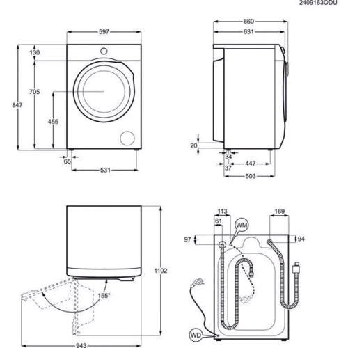 Стиральная машина Electrolux EW8W7607QU: Загрузка белья (стирка), кг 11