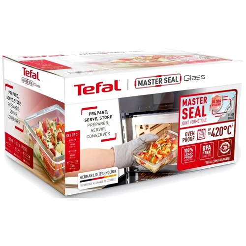 Ємність для зберігання Tefal Master Seal 3шт (N1050910): Матеріал корпусу Стекло