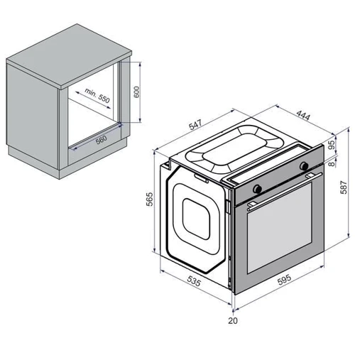 Духовой шкаф электрический Minola EO 684 INOX: Мощность подключения, Вт 2509