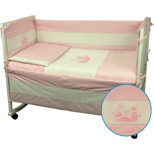 Набор для детской кроватки Руно "Котятки" 60x120 (977К Рожевий): Тип постельный комплект