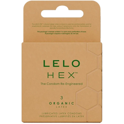 Презервативы LELO HEX Condoms Organic 3 Pack, тонкие и суперпрочные