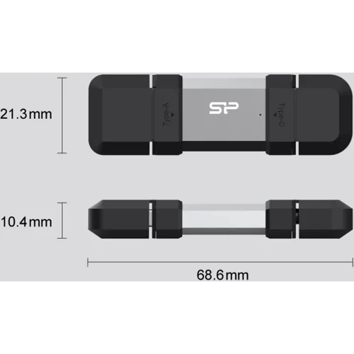 USB-флешка Silicon Power 64GB Mobile C51 USB 3.2+USB-C (SP064GBUC3C51V1S): Вес 13.77 г