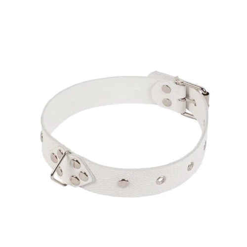 Ошейник Leather Restraints Collar, white