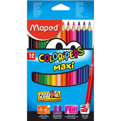 Олівці кольорові Color Peps Maxi 12 кольорів, Maped