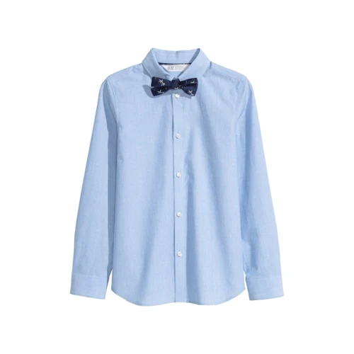 Рубашка с галстуком H&M 2911-4563625 140 см голубая: Тип Рубашки