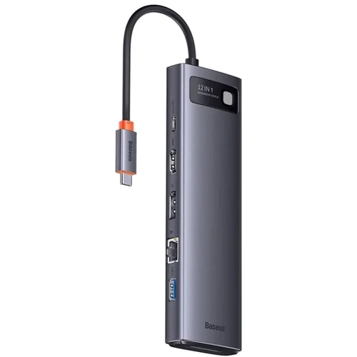 Адаптер Baseus Adapter Metal Gleam Series USB-C to HDMI+2xUSB3.1+2xUSB3.0+USB-C+PD+RJ45+SD+TF Gray (WKWG020213): Интерфейс подключения USB-C