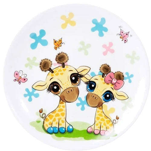 Набор детской посуды Ardesto Baby giraffes 3 предмета фарфор (AR3452GS): Материал фарфор