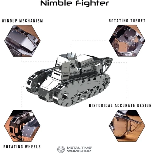Коллекционная модель-конструктор Metal Time Nimble Fighter Танк Renault FT-17 (MT010) фото 8