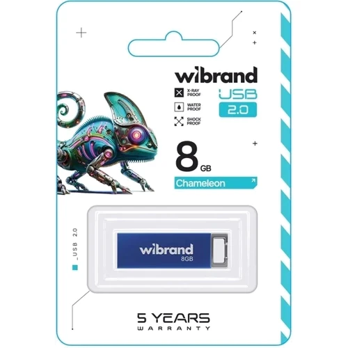 USB-флешка Wibrand 8Gb Chameleon USB 2.0 Blue (WI2.0/CH8U6U): Стандарт USB USB 2.0