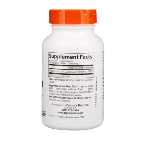 Doctor's Best Vitamin C with Q-C, 120 Veggie Capsules: Тип Витамин C