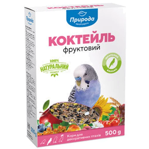 Корм Коктейль для попугаев Фруктовый 0.5 кг картон