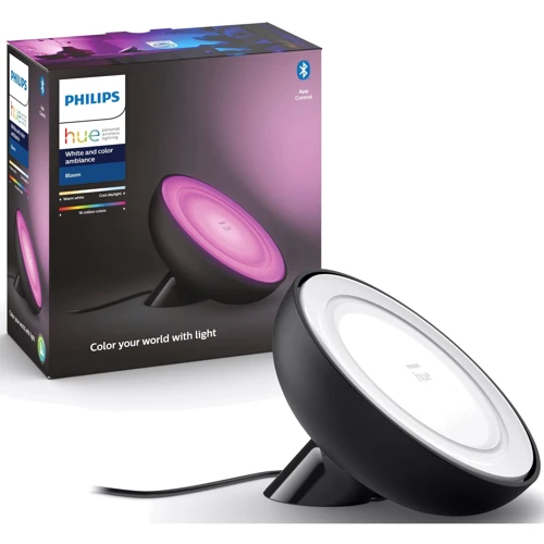 Умная настольная лампа Philips Hue Bloom, 2000K-6500K, Black (929002376001)