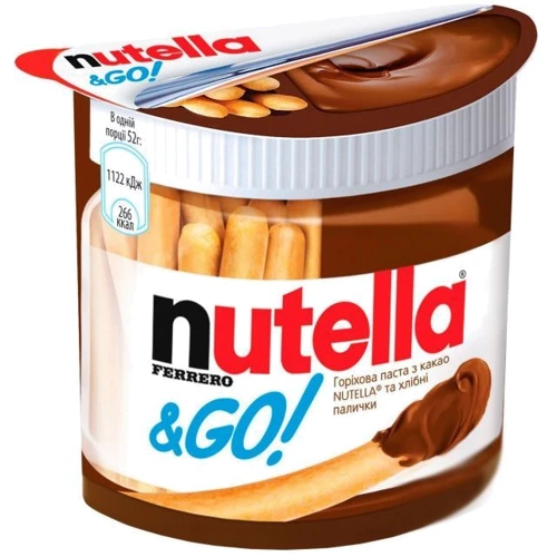 Шоколад Паста шоколадна Nutella Т1x12 Nut & Go
