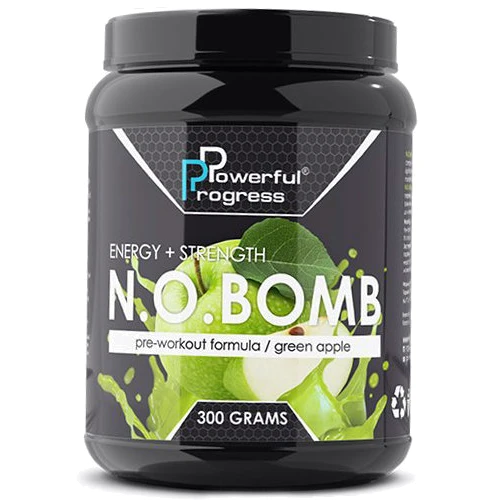 Предтренировочный комплекс Powerful Progress N.O.BOMB 300 g /30 servings/ Apple
