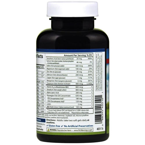 Carlson Labs Men's Omega Multi 60 Soft Gels Мультівітаміни для чоловіків з Омегою-3: Форма випуску капсули