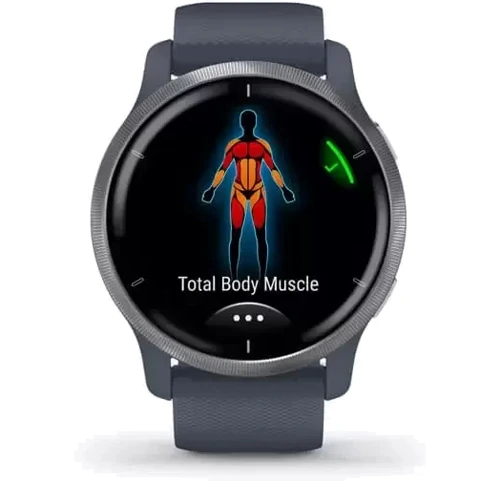 Смарт-часы Garmin Venu 2 Silver Stainless Steel Bezel with Granite Blue Case and Silicone Band (010-02430-00): Интерфейсы подключения Bluetooth , ANT +