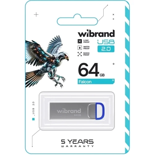 USB-флешка Wibrand 64Gb Falcon USB 2.0 Blue (WI2.0/FA64U7U): Стандарт USB USB 2.0