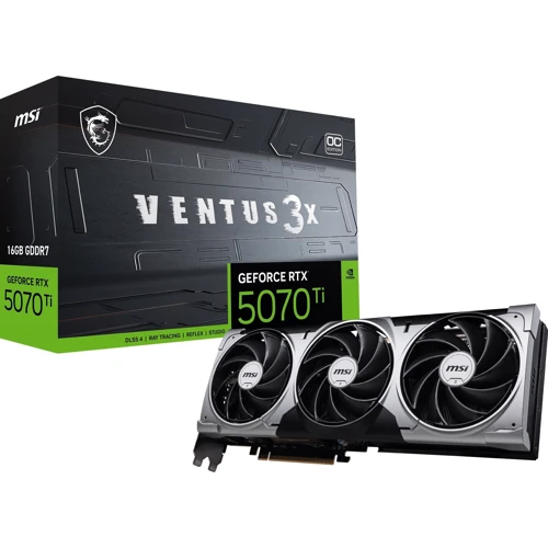 Видеокарта MSI Nvidia GeForce RTX 5070 Ti VENTUS 3X OC 16G (RTX 5070 Ti 16G VENTUS 3X OC) UA: Интерфейс PCI-Express 5.0 x16