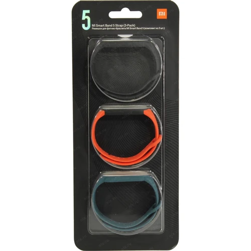 Набор ремешков Xiaomi Original Strap Black/Orange/Teal 3шт (BHR4639GL) for Xiaomi Mi Smart Band 5/6: Особенности Регулируемая длина