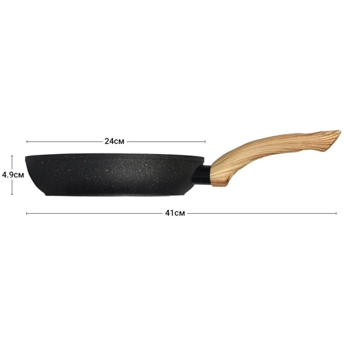Сковорода Fissman Cosmic Black с индукционным дном 24x4.9 см (4341): Антипригарное покрытие Platinum