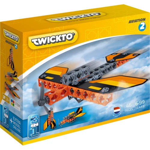 Конструктор TWICKTO Aviation #2 АЭРОПЛАН, ИСТРЕБИТЕЛЬ, 46 деталей