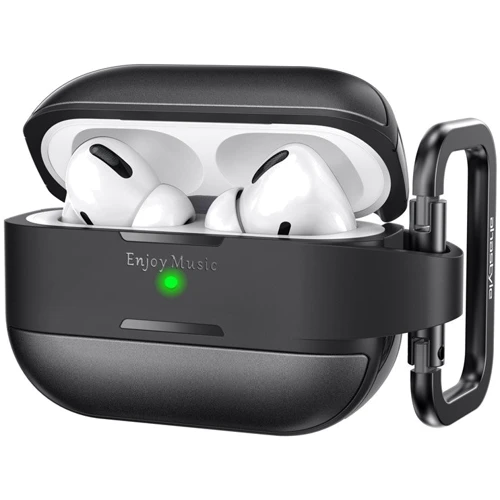 Чохол для навушників AhaStyle Premium TPU Black with Carabiner (WG75PRO2BLK) для AirPods Pro 2