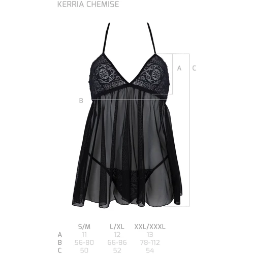 Пеньюар ECO Passion KERRIA CHEMISE black XXL/XXXL
