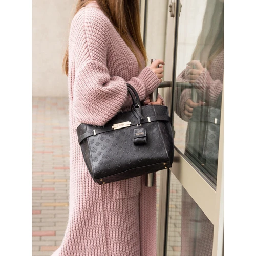 Женская сумка тоут Guess Bea Society Satchel черная (HWVS8132060-BLA): Тип ручки С двумя ручками, Короткая ручка