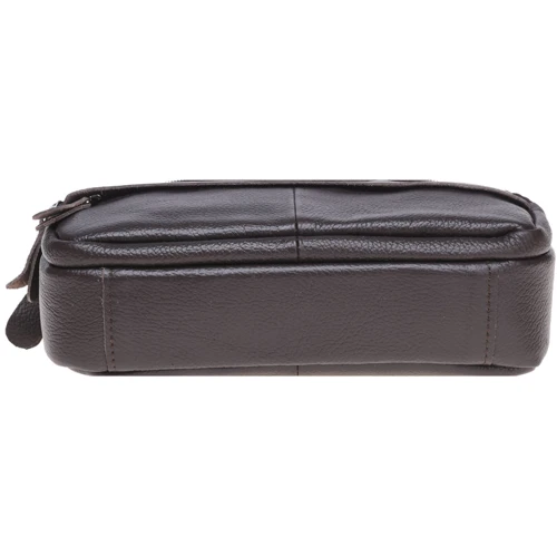 Мужская сумка через плечо Borsa Leather коричневая (k1t823-brown): Фактура Матовая, Зернистая