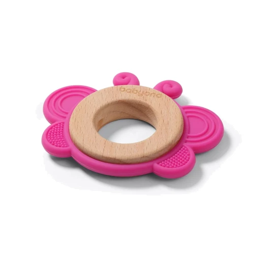 Прорезыватель для зубов BabyOno деревянно-силиконовая Бабочка розовая (1075/01): Производитель BabyOno