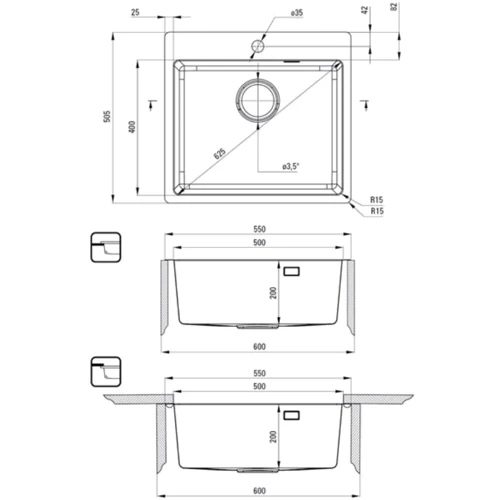 Кухонная мойка Deante Olfato ZPO 010B