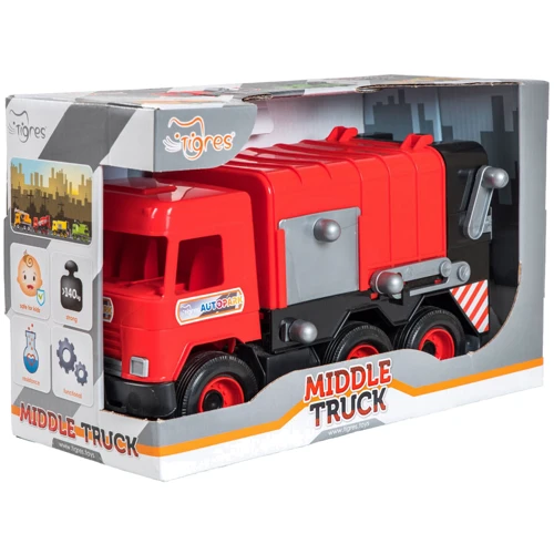 Сміттєвоз Tigres Middle truck з контейнером Червоний (39488): Виробник Tigres