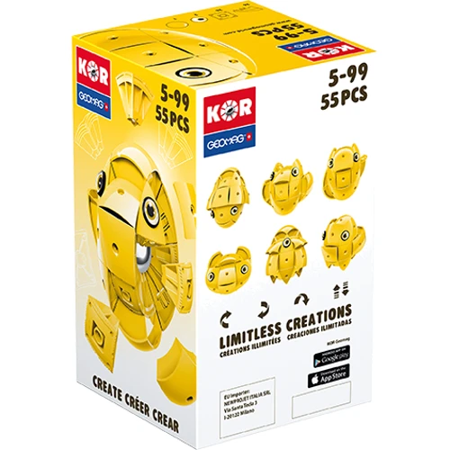 Конструктор магнитный Geomag KOR Pantone Yellow (PF.800.675.00): Количество деталей, шт. 55