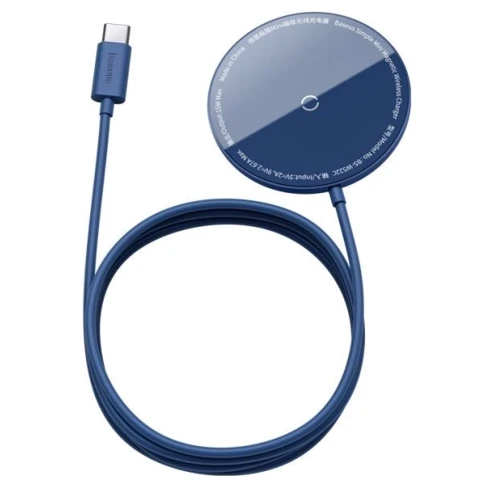 Зарядний пристрій Baseus Wireless Charger MagSafe Simple Mini 15W Blue (WXJK-H03) для iPhone 16 I 15 I 14 I 13 I 12 series: Тип беспроводное