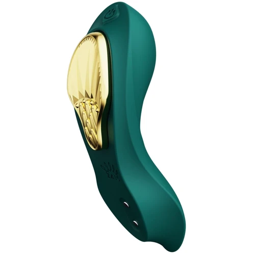 Смартвибратор в трусики Zalo - AYA Turquoise Green, насадка и пульт ДУ