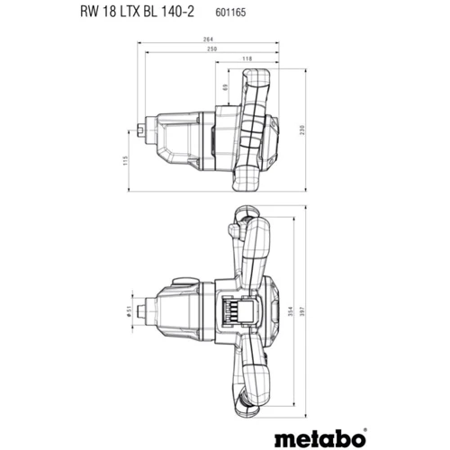 Дрель-миксер Metabo RW 18 LTX BL 140-2 (601165850): Питание От аккумулятора