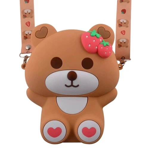 Сумка PRC на плечо Bear Strawberry 12.5*15x5 brown