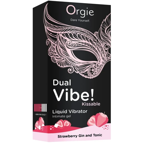 Жидкий вибратор Orgie Dual Vibe! Strawberry Gin & Tonic Kissable Liquid Vibrator, 15 мл