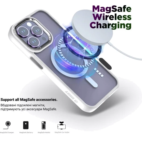 Чохол для iPhone ArmorStandart Unit MagSafe Case Matte Clear Silver для iPhone 13 Pro Max (ARM70461): Матеріали поликарбонат и полиуретан