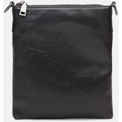 Мужская сумка планшет Borsa Leather черная (K1608-black): Фактура Зернистая, Матовая