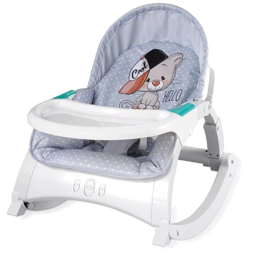 Шезлонг-Качели Lorelli ALEX WITH TABLE (grey cool cat)