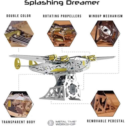 Коллекционная модель-конструктор Metal Time Splashing Dreamer Боинг-314 (MT053) фото 6