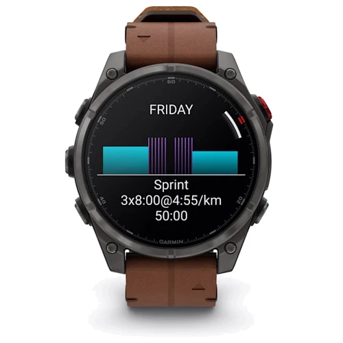 Смарт-часы Garmin Fenix 8 Pro AMOLED 47mm Sapphire Carbon Grey DLC Titanium with Chestnut Leather Band (010-03198-40)