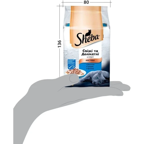 Вологий корм Sheba Fresh & Fine для котів Рибний мікс 72х50 г (4770608249748): Вага упаковки 3.6