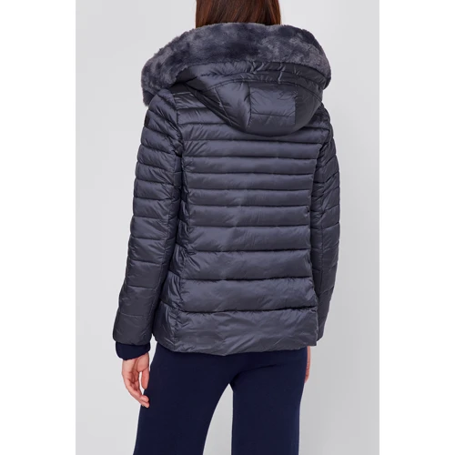 Куртка CMP Woman Jacket Fix Hood 31K3006F-U911 42 (34) синяя зимняя с капюшоном и мехом: Длина рукава Длинный
